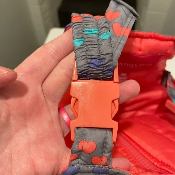 London Fog Brand Girl's Toddler Size 18 Months Snow Pants Bib Style Hearts - Picture 3 of 7